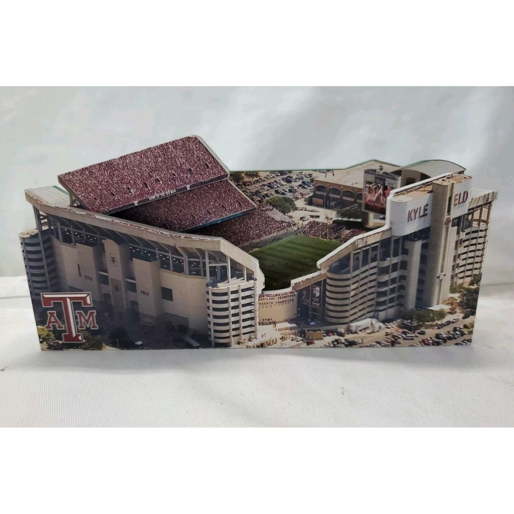 3D Wood Desk Display Aggies A&M Football Stadium 9x1.4x4